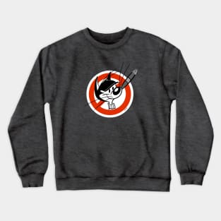 No Smoking Cat Sign Retro 30s Cartoon Rubber Hose Style Crewneck Sweatshirt